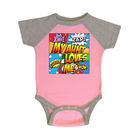 

Inktastic My Aunt Loves Me Gift Baby Boy or Baby Girl Bodysuit