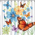 thumbnail image 1 of Vibrant Floral & Butterfly Shower Curtain Colorful Blossoms & Graceful Designs for a Cheerful Bathroom Decor, 1 of 4