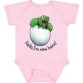 thumbnail image 3 of Inktastic Hello, I'm New Here Cute Baby Turtle Boys or Girls Baby Bodysuit, 3 of 5