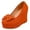 Orange, variant on Willtoo Women's Bow Platform Wedge High Heels Ankle Strap Pumps Sky Blue