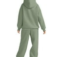 thumbnail image 3 of Nokdvo Women 2 Piece Outfits Sets Trendy Long Sleeve Casual Hoodie Sweatsuit Ribbed Tracksuit with Pockets,Green 2XL, 3 of 5
