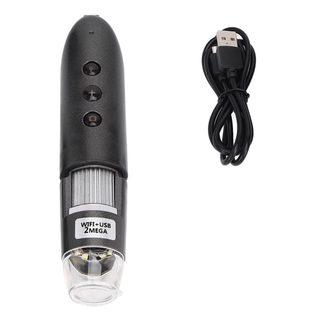 Detector de piel, cabello y cuero cabelludo con aumento de 200X, 2 MP, wifi, USB, microscopio digital de alta definición, analizador de piel, color gris plateado.
