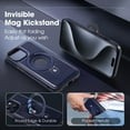 thumbnail image 5 of Dteck Case for iPhone 15 ,Shockproof Leather Magnetic Mag Safe Case Hybrid Rubber Built-in invisible Mag Kickstand Cover, Darkblue, 5 of 7