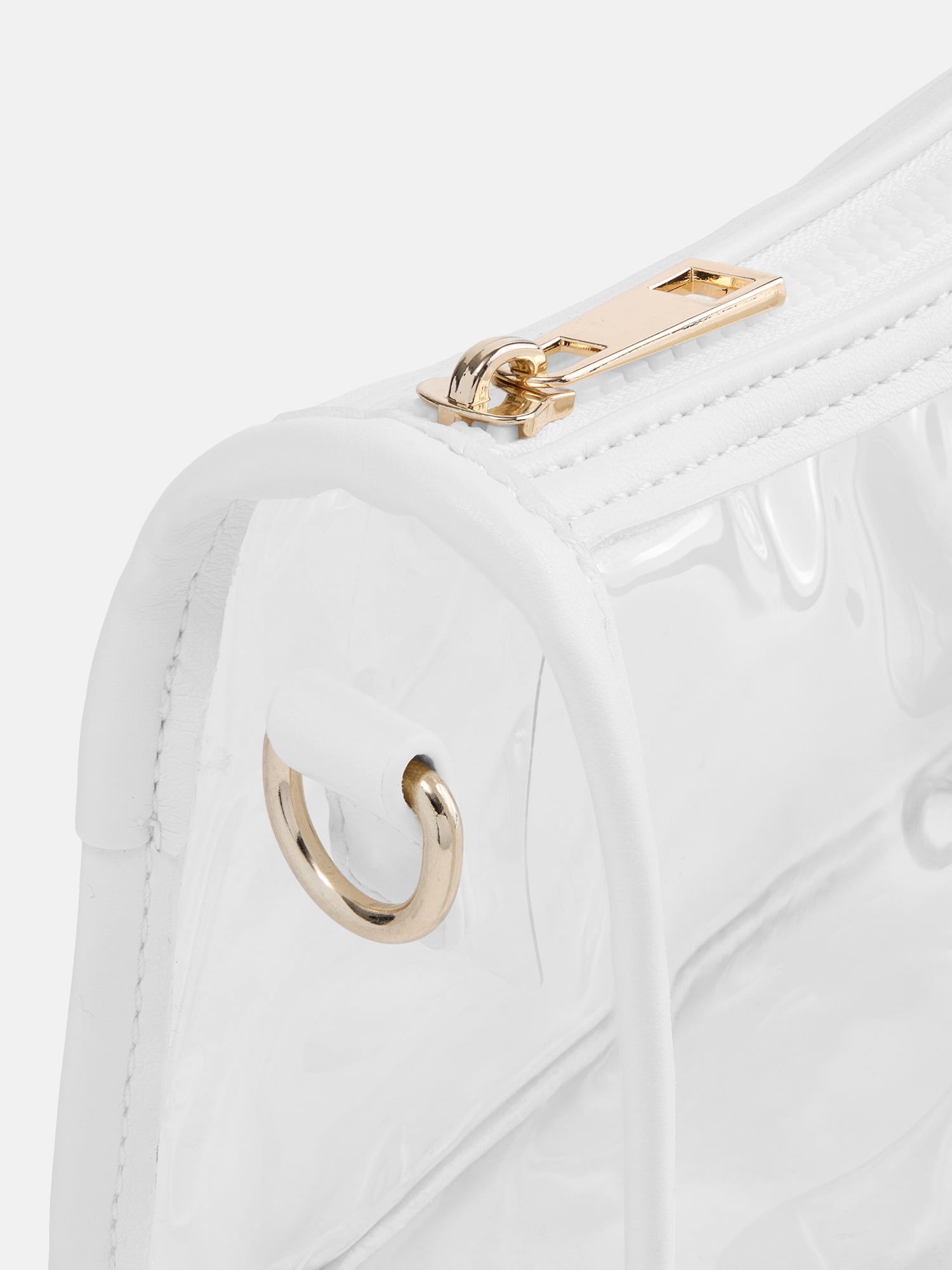 No Boundaries Women's Game Day Clear Mini Shoulder Bag, White