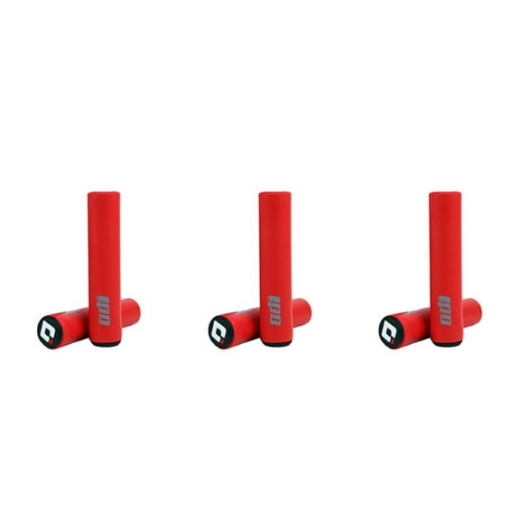 3X ODI Bicycle Grip Silicone Handlebar Grips Shock-Absorbing Soft Mountain Bicycle Grip Bike Accessories Red,3 pair x Handlebar Grips Cover,Red