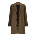 thumbnail image 4 of Moxiu Womens Wool Winter Coats Trench Coat Women Single Breasted Notched Lapel Collar Pea Coats Long Jackets Brown,XL, 4 of 7