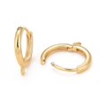 thumbnail image 2 of 100 pc Rack Plating Eco-friendly Brass Hoop Earring Findings with Horizontal Loop Lead Free & Cadmium Free Ring Real 24K Gold Plated 12 Gauge 16x13.5x2mm Hole: 1mm Pin: 1mm, 2 of 2