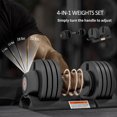thumbnail image 4 of Soozier 4-Level Adjustable Dumbbells with Non-Slip Handles and Tray, 4 of 10