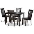 thumbnail image 2 of Baxton Studio Erion Modern and Contemporary Dark Brown Finished Wood 5-Piece Dining Set, 2 of 9