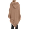 thumbnail image 3 of Idoravan beach cover ups for women Crochet Beach Cover Ups for Women 2024 Women's Fashion Crochet Versatile Hooded Cape Shawl Wrap Sweater Tops, 3 of 5