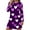 Purple, variant on gbyLJF Women's Nightgown Round Neck Sleep Shirt Long Sleeve Pajama Dress Heart Printed Nightshirt Sleepwear Short Sleep Dress