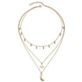 thumbnail image 1 of Collar largo con luna y colgante para mujer, collar de moda con varias capas y estrella Collares y colgantes, 1 of 6