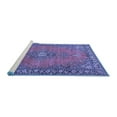 thumbnail image 2 of Ahgly Company Machine Washable Indoor Round Medallion Blue Traditional Area Rugs, 6' Round, 2 of 4