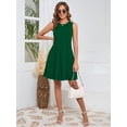 thumbnail image 2 of Chiclily Summer Dresses for Women Casual Beach Sleeveless Pleated Front Tank Dress with Pockets, Green L, 2 of 7