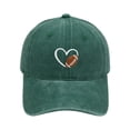 thumbnail image 3 of ibiyuan Mens Baseball Cap Women's Hats Unisex Washed Baseball Cap Featuring Embroidered Heart Football Design Adjustable Sports Sun Hat For Outdoor Activities, 3 of 3