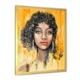 thumbnail image 2 of Designart 'Girl Face With Green Eyes & Black Hair Impression' Modern Framed Art Print, 2 of 4
