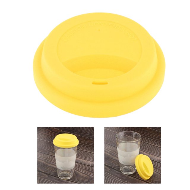 Cubierta redonda de silicona para taza, antipolvo, a prueba de , reutilizable, succión, resistente al calor, Universal para té, café, , taz amarillo Sunnimix tapa de la taza de café