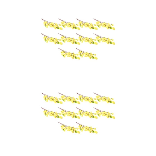 QualitChoice 10 Pieces Artificial Flowers Branch Fake Flower Indoor Outdoor Christmas Yellow 2PCS