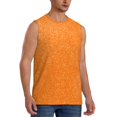 thumbnail image 2 of Pofeuu Orange Glitter2 Print Men's Muscle T-Shirt, Sleeveless, Muscle Tank, Classic Muscle Tee Top For Men Casual Sleeveless Muscle T-Shirt Trendy Clothes-X-Large, 2 of 7