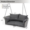 thumbnail image 4 of 51.9" 2-Person Hanging Seat, Modern Swing Chair with Wicker Braid, 4 Pillows and Cushion, Cozy Woven Swing Chair for Backyard, Porch, Garden, Gray, 4 of 9