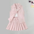 thumbnail image 6 of AherBiu Little Girls 3 Piece Sets Tank Tops Blazer Vests with Pleated Mini Skirts Formal Dress Outfits, 6 of 7