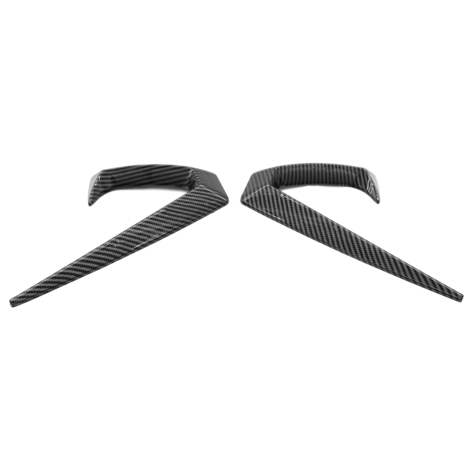 Ikon Motorsports Side Fender Trim Compatible with 2025-2026 Tesla Model Y Juniper, IKON Style Vent Molding Cover ABS Plastic Air Flow Intake Decor 2PC Carbon Fiber Print Garnish Spoiler Fin