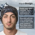 thumbnail image 2 of Aqua Design Fleece Stocking Hat Cold Weather Beanie for Men: Reversible Black Water or Black, Size: One Size Fits Most, 2 of 6