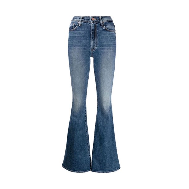 Nuevos pantalones vaqueros azules acampanados MO europeos y americanos de otoño 2024 de fábrica para mujer, pantalones elásticos adelgazantes de cintura alta