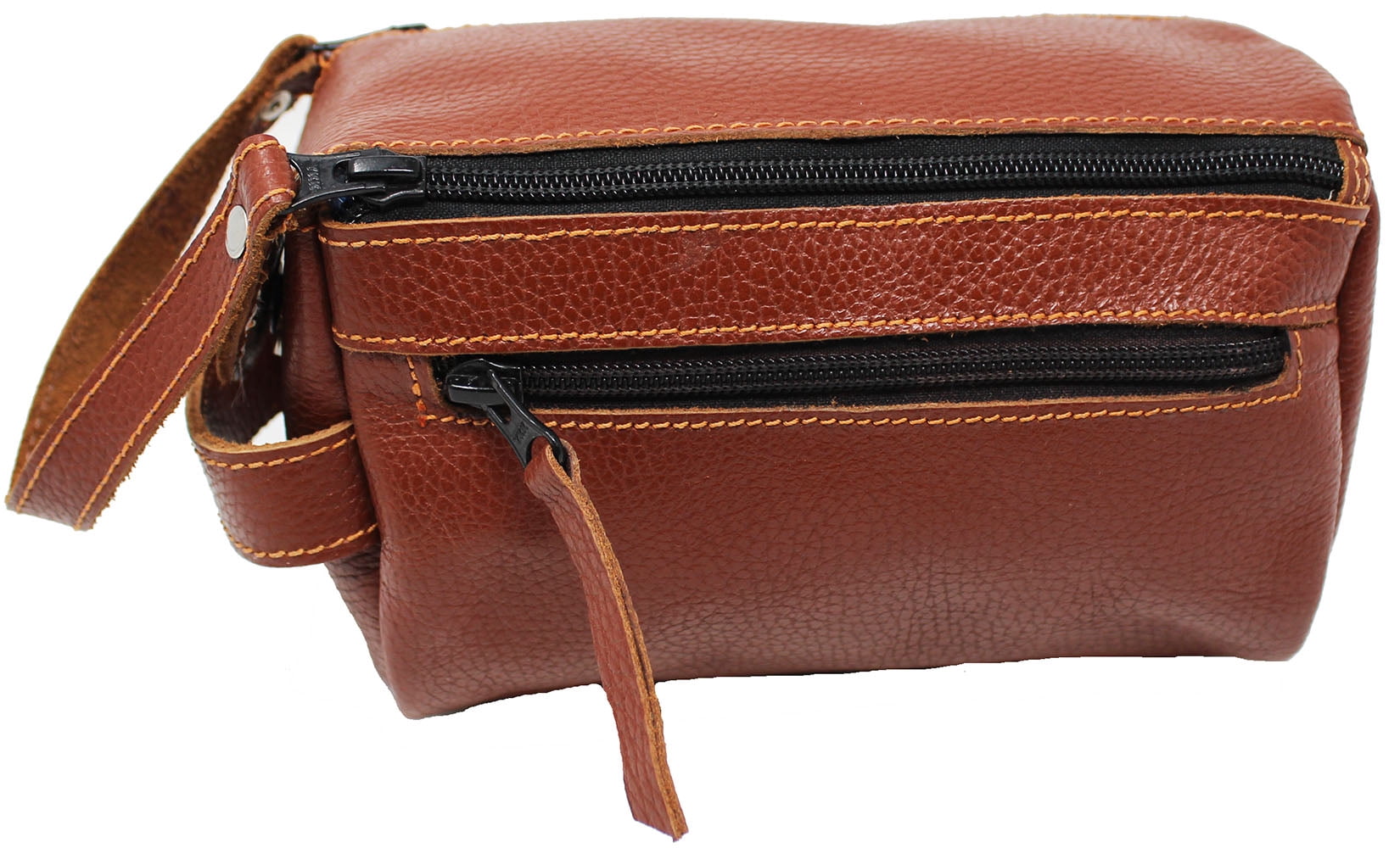 Leather Men Women Travel Toiletry Organizer Shaving Dopp Kit Bag Purse 18AA08TN