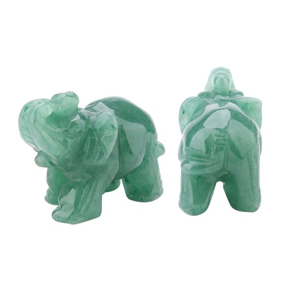 Figura De Cristal Tallada En Jade De Elefante De Piedra Natural De 2 Pulgadas