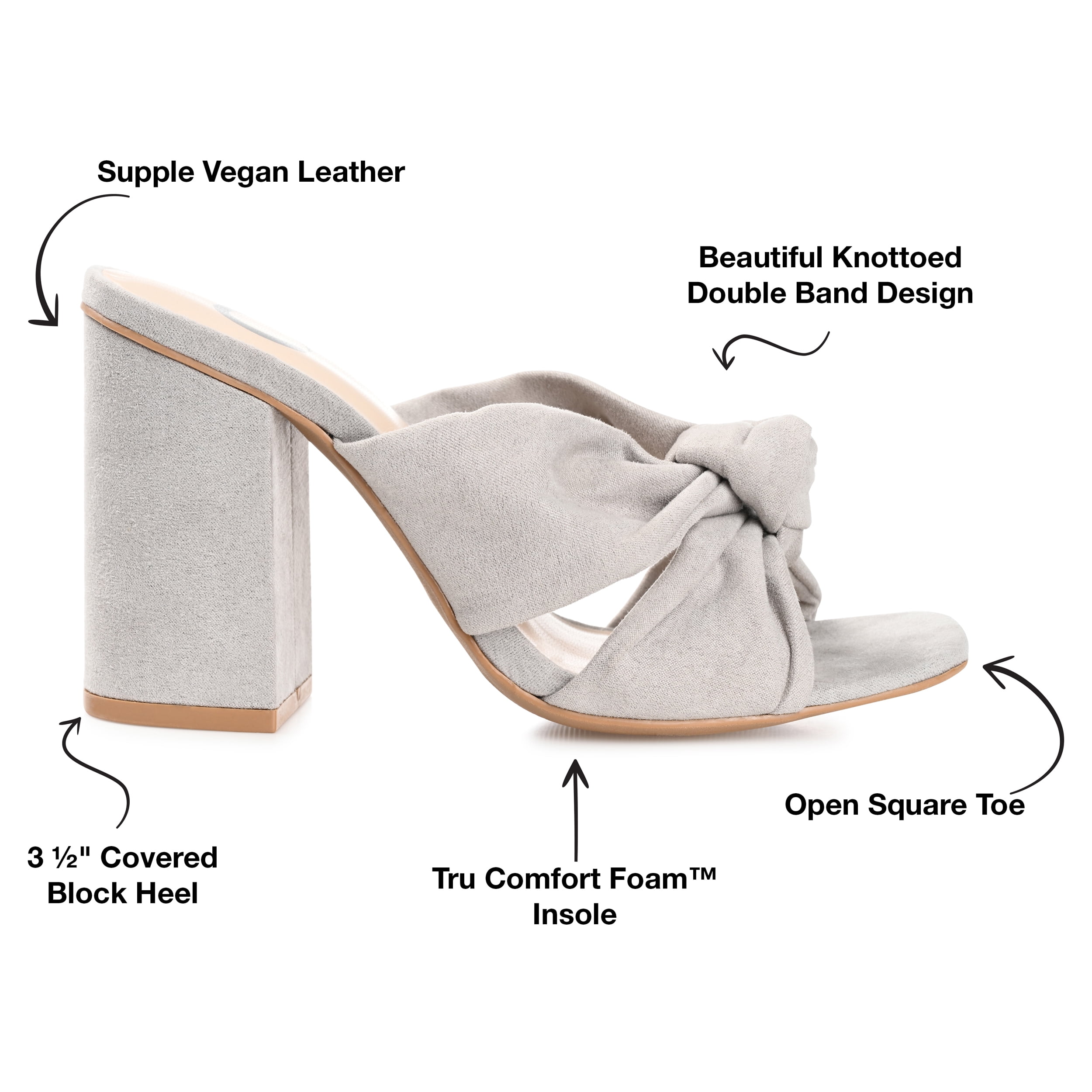 Journee Womens Tabithea Open Square Toe Block Heel Sandals