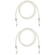 2 PCS Imitation Pearl Glasses Chain Choker Necklace Eye Glass Chain Eyeglasses Strap Sunglasses Chain for Women Travel