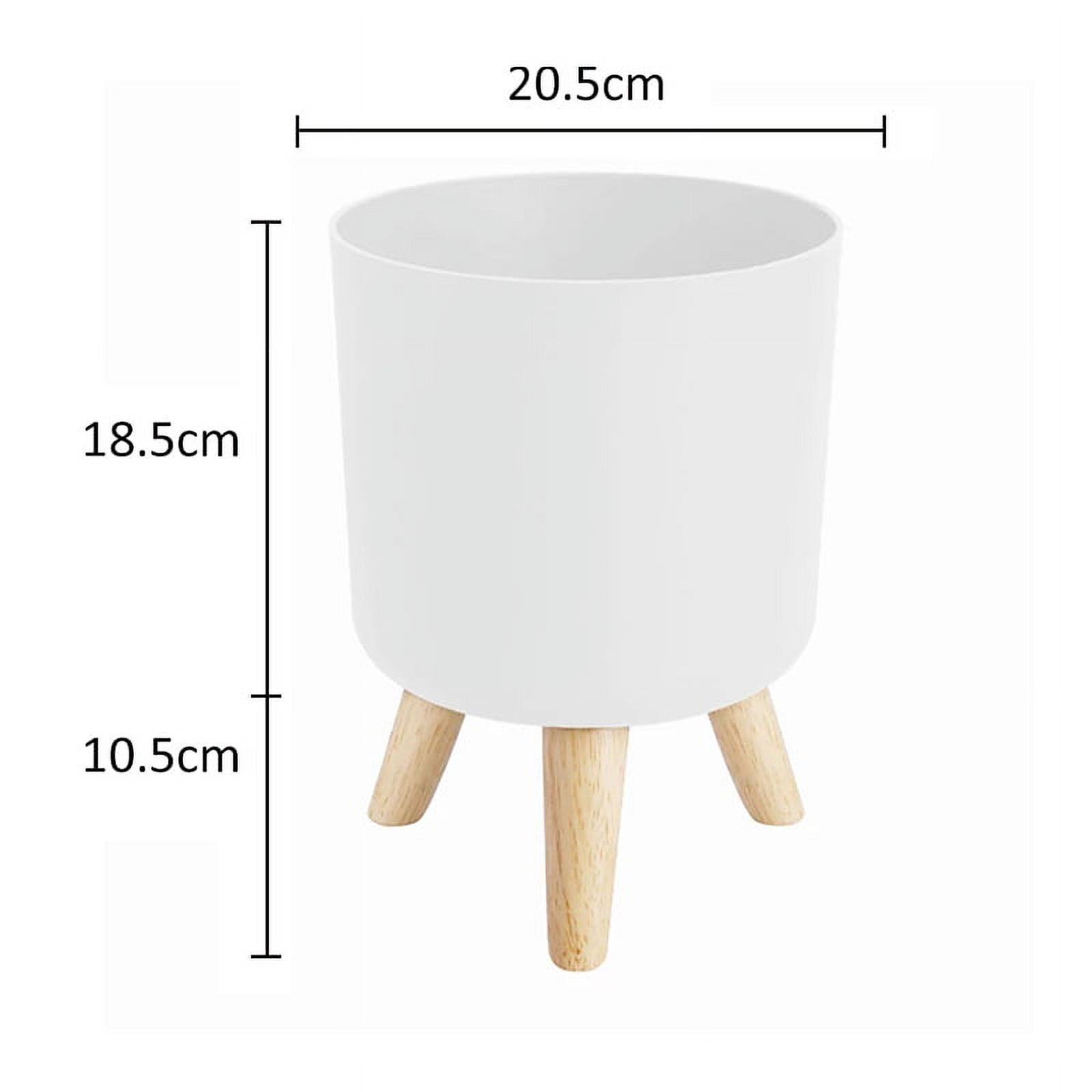 Modern Plant Pots with Wooden Legs Holder Bedroom Living Room Floor Standing Potted Flower Pot Home Garden Planters -2