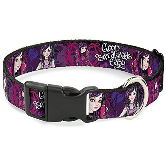 Buckle-Down Descendants Mal 3-Poses Good Isn't Always Hearts Dragons Easy Disney Breakaway Plastic Clip Collar