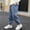 Blue, variant on Boys' Denim Jogger Jeans, Solid Color Elastic Waist Cuffed Design, Functional Side Pockets, Loose Fit Daily Wear, Kids 2‑13 Years, Boys' Jeans Blue 12-13 Years