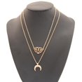 thumbnail image 2 of EHJRE Pendant Choker Chain Charms Double Layer Clavicle Necklace Golden, 2 of 8
