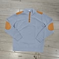 thumbnail image 4 of Ceisia Men's Loose Fit Long Sleeve Henley Shirts with Waffle Knit and Shoulder Color Block Patchwork, Stretch Blend Stand Collar Casual Tops Gifts, 4 of 5