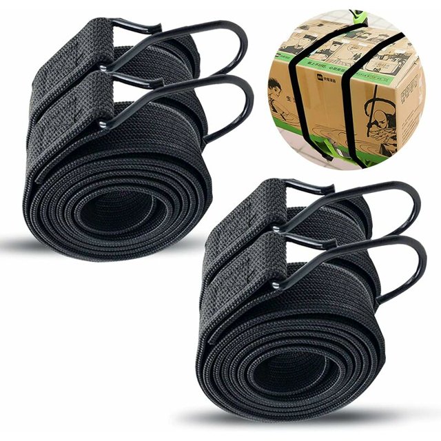 Paquete de 4 cuerdas elásticas con ganchos, ganchos elásticos de 2 m, cuerdas elásticas para portabicicletas y correa de goma elástica