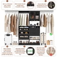thumbnail image 2 of Homieasy 120'' Closet System with 2 Sets, 10FT Walk in Closet Organizer with 5 Drawers & 3 Hanging Rods, Reversible Wardrobe Closet with Shoe Racks & Storage Cabinet, for Bedroom, Closet, Black, 2 of 8