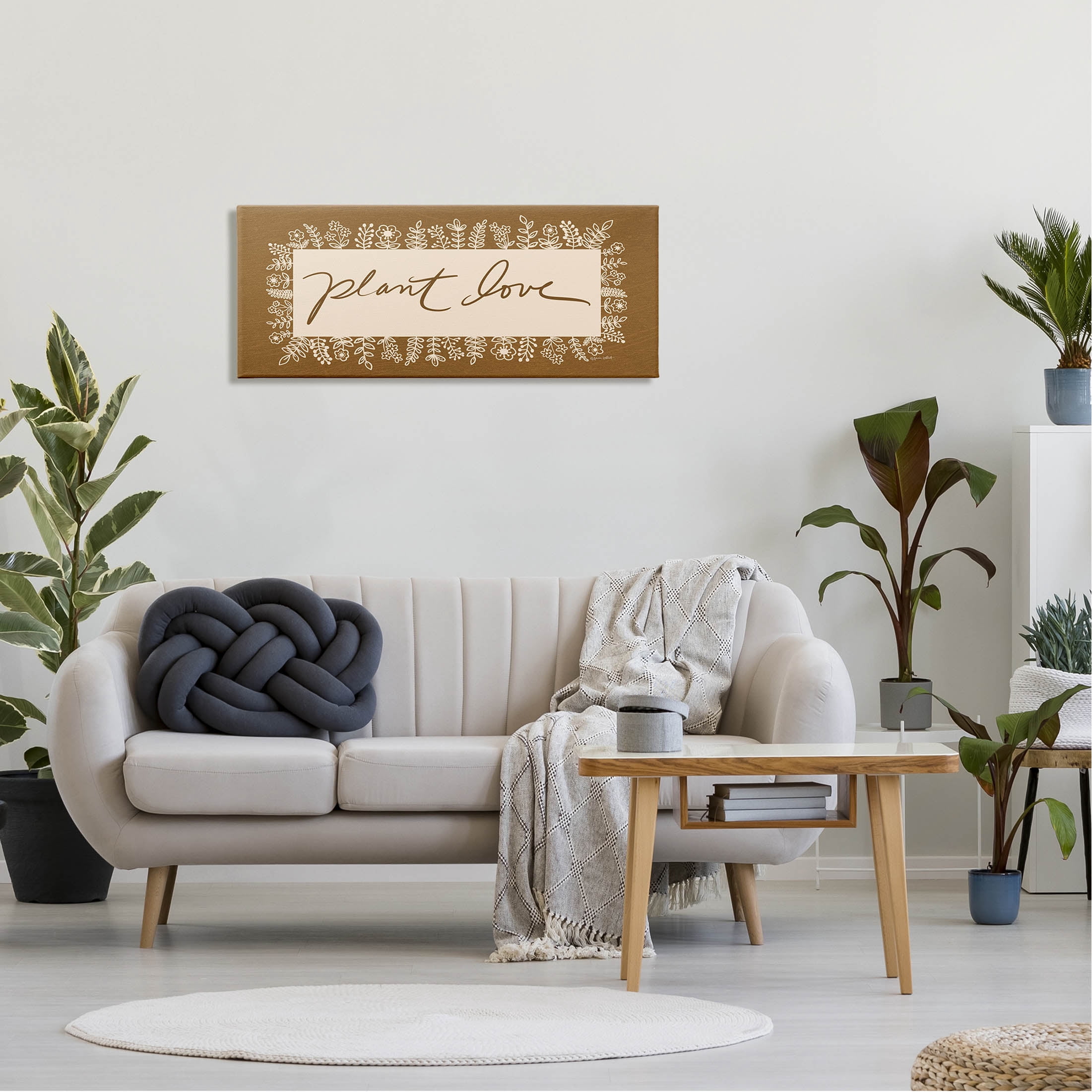Stupell Industries Plant Love Botanical Phrase Graphic Art Gallery Wrapped Canvas Print Wall Art, Design by Anna LaPoint