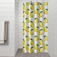 thumbnail image 2 of Yellow Lemon Fruit Slices White Pattern Shower Curtain 36"x72" ,Bathroom Decorative Shower Curtains Set with 12 Hooks,Modern Waterproof Washable Shower Curtain, 2 of 6