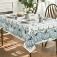 thumbnail image 3 of Fall Tablecloth 60x120 Inch Rectangular, Thanksgiving Autumn Harvest Blue Pumpkin Buffalo Plaid Table Cover for Party Picnic Dinner Decor, 3 of 6