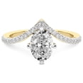 thumbnail image 3 of Oval Shape 2 Carat IGI Certified Lab Grown Diamond Ring | 14K Yellow Gold | Zelda Classic Chevron Diamond Ring | FG-VS1-VS2 Quality Friendly Diamonds, 3 of 5