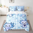 thumbnail image 2 of Castle Fairy Blue Axolotl Twin Bedding Sets,Floral Salamander Bedding Comforter Set, 2 of 8