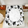 thumbnail image 5 of jejeloiu Cute Cartoon Pet Cat Full Size Sheets,Kawaii Kitten Animal Bed Sheets,White Black Sheet Sets For Girl Boys,Ultra Soft Home Decor,4 Pieces, 5 of 7