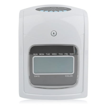 Attendance machine K-7 English Paper Card Employee Attendance Machine Punch LCD Display Payroll Recorder Check-In Clock US Plug