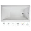 Jacuzzi Ela7236bux2cx Elara 72" X 36" Acrylic Soaking Bathtub For Drop In Installations -