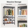thumbnail image 6 of VIPEK V1 Wire Garment Rack 4 Tiers Heavy Duty Clothes Racks for Hanging Clothes Large Clothing Rack Freestanding Closet with Hanging Rod, 35.4'' L X 15.7'' W X 70.9'' H, Max Load 500LBS, Black, 6 of 7