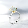 thumbnail image 4 of Gem Stone King 1.00 Ct Oval Cabochon 9x7mm White Simulated Opal 10K White and Yellow Gold Ring Ring (Size 9), 4 of 4