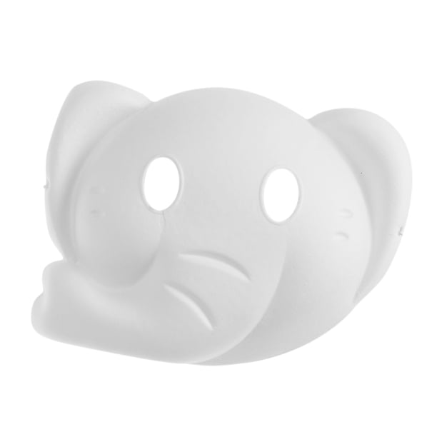 EeaseMX Máscara de elefante Máscara de pintura Disfraz de cara completa Pulpa Máscara blanca en blanco para pintura DIY